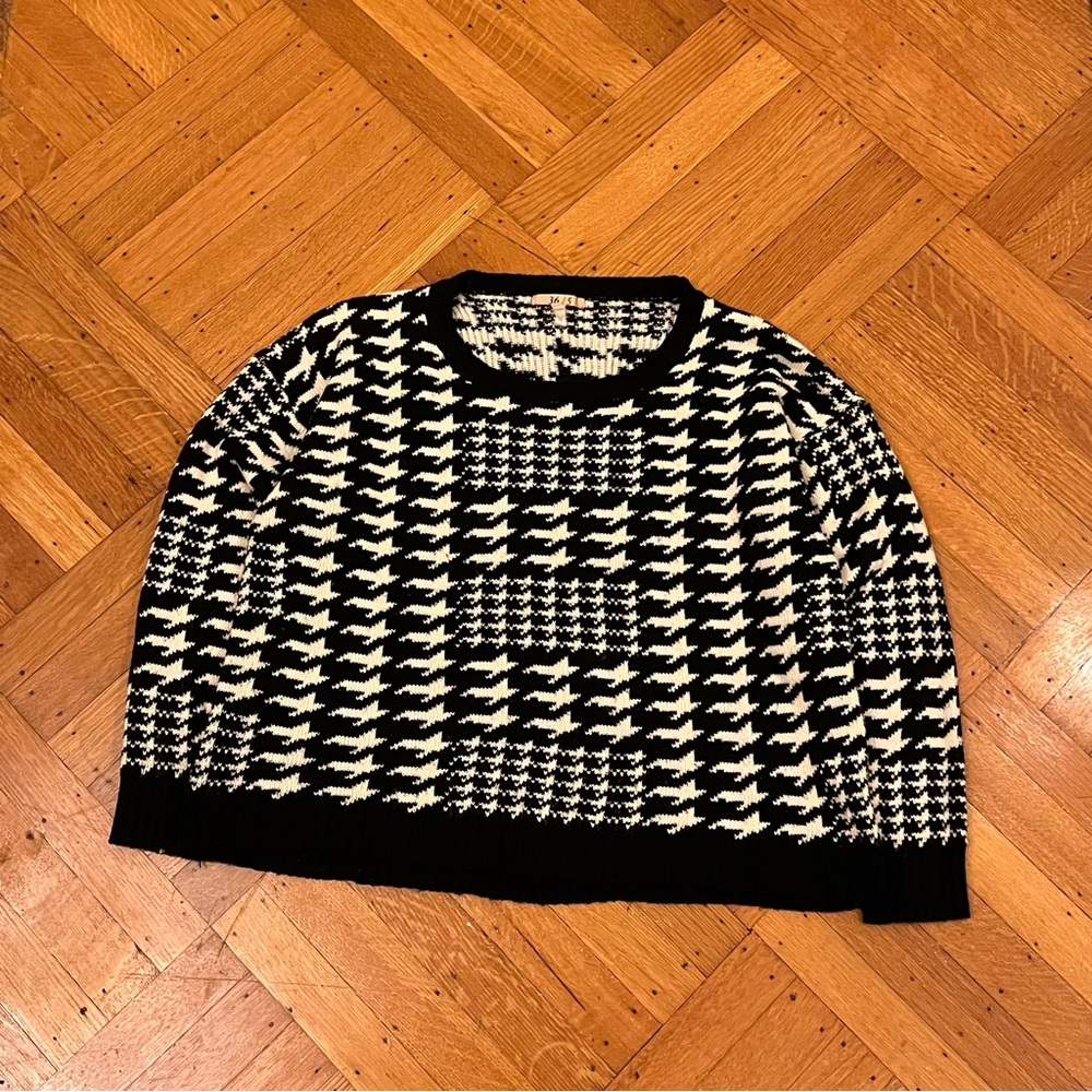 Black and White Houndstooth Sweater